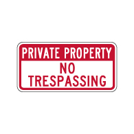 Private Property No Trespassing Signs - 12x6 - Reflective Rust-Free Durable Aluminum Signs