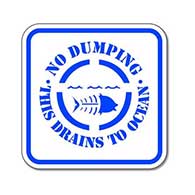 No Dumping This Drains To Ocean Sign - 12x12 - Reflective Rust-Free Heavy Gauge Aluminum No Dumping In Drain Signs