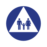 ADA Compliant Family Unisex Restroom Door Signs - 12x12