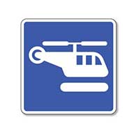 Heliport Symbol Sign - 8x8- Non-Reflective Rust-Free .050 Gauge Aluminum Symbol Sign for Heliports and Helicopter Transportation