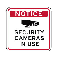 Notice Security Cameras In Use Sign - 18X12 - Reflective rust-free heavy-gauge aluminum Video Security Signs