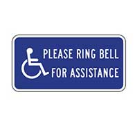 Please Ring Bell For Assistance Sign - 12x6 - Powder-coated Baked Enamel ADA Guide Signs