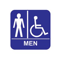 ADA Economy Mens Restroom Wall Signs with Tactile Text Braille - 8x8