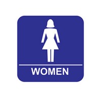 ADA Economy Womens Restroom Wall Signs with Tactile Text Braille - 8x8