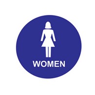 ADA Economy Womens Restroom Door Signs with Tactile Text and Pictograms - 12x12
