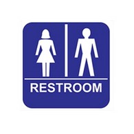 ADA Economy Unisex Restroom Wall Signs with Tactile Text Braille - 8x8
