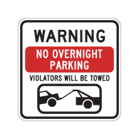 No Overnight Parking Signs - 18x18
