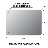 Aluminum Blank 14x10 .063 1.5 CR Standard Holes - Rectangular Shape Sign available for fast shipping from STOPSignsAndMore.com