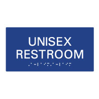 ADA Compliant Unisex Restroom Wall Sign without Pictograms with Tactile Text and Grade 2 Braille Included - 8x4