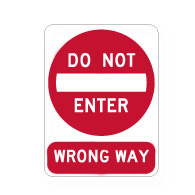 R5-1 Official MUTCD Do Not Enter/Wrong Way Road Signs - 18x24