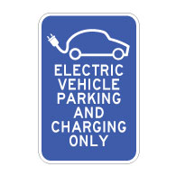 12x18 Electric Vehicle Parking And Charging Only Sign -