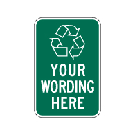 Custom Recycling Sign with Recycling Symbol - 12x18 - Made with Reflective Rust-Free Heavy Gauge Durable Aluminum.