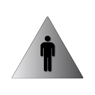 ADA Mens Restroom Door Sign with Male Symbol - 12x12 - Brushed aluminum is an attractive alternative to plastic ADA signs