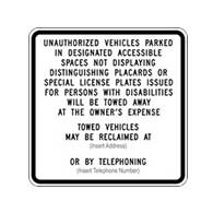 Buy the Official New R100B California Disabled Parking Tow-Away Signs - 24x24  - Reflective Rust-Free Heavy Gauge Aluminum Parking Signs