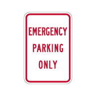 Emergency Parking Only Sign - 12x18 - Made with 3M Engineer Grade Reflective Rust-Free Heavy Gauge Durable Aluminum available to ship from STOPSignsAndMore.com