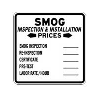 SMOG Inspection Price Sign - 24x24