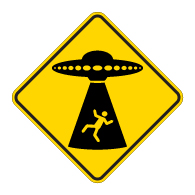 Alien Abduction UFO Warning Sign - 18x18 - Reflective Rust-Free Heavy Gauge Aluminum Signs. This novelty sign is a great gift idea for any person that enjoys alien and outer space themes.