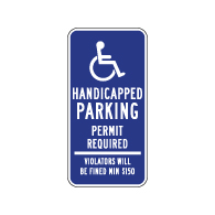 Connecticut State Handicapped Parking Sign - 12x24 - Reflective heavy-gauge (.063) aluminum CT State Handicap Parking Signs