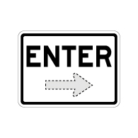 Enter Sign with Choice of Arrow Direction - 24x18 - Made with Engineer Grade Reflective and Rust-Free Heavy Gauge Durable Aluminum available at STOPSignsAndMore.com