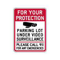 For Your Protection Parking Lot Under Video Surveillance Sign - 18x24 - Security Parking Lot Signs Made with Reflective Rust-Free Heavy Gauge Durable Aluminum from STOPSignsAndMore