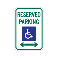 R7-8 Federal Disabled Reserved Parking Signs - Double Arrow - 12x18 - Reflective Rust-Free Heavy Gauge Aluminum ADA Parking Signs