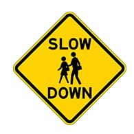 Slow Down Children Near Road Signs - 18X18 - Official Reflective Rust-Free Heavy Gauge Aluminum Children At Play Signs