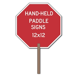 Custom Two-Sided Paddle Signs - 12x12 Custom Reflective Aluminum STOP Sign Paddles