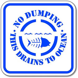 No Dumping This Drains To Ocean Sign - 12x12 - Reflective Rust-Free Heavy Gauge Aluminum No Dumping In Drain Signs
