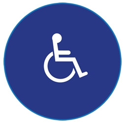 ADA Compliant Womens Restroom Door Signs with Symbol of Accessibility - 12x12