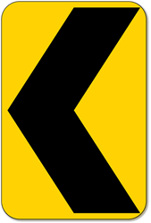 W1-8L - Left Chevron Object Marker Warning Sign-12x18- Official MUTCD Reflective Rust-Free Heavy Gauge Aluminum Road Signs