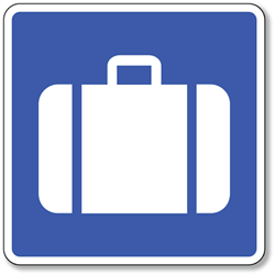 Baggage Office Sign - 8x8- Non-Reflective Rust-Free .050 Gauge Aluminum Symbol Sign for Baggage Offices