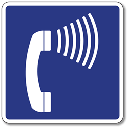 Volume Controlled Telephone Sign - 8x8 - Reflective Rust-Free Heavy Gauge Aluminum  ADA Guide Signs