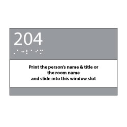 Custom Room Number Sign With Name Slot - 8x5 - Brushed Aluminum