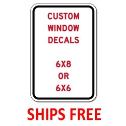 Custom Window Decals - Digitally printed color-fast window decals. Decals have peel-and-stick adhesive on the front side to allow for placing on the inside of your windows to minimize weathering and tampering