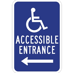 B-Stock: ADA Handicap Access Entrance Signs with Left Arrow - 12x18