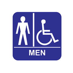 ADA Economy Mens Restroom Wall Signs with Tactile Text Braille - 8x8