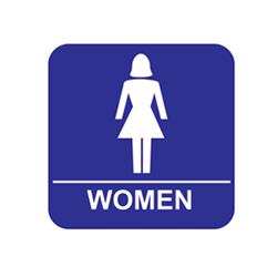 ADA Economy Womens Restroom Wall Signs with Tactile Text Braille - 8x8