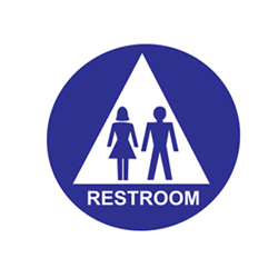 ADA Economy Unisex Restroom Door Signs with Tactile Text and Pictograms - 12x12