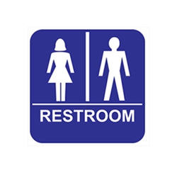 ADA Economy Unisex Restroom Wall Signs with Tactile Text Braille - 8x8