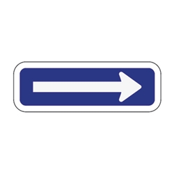 Arrow Symbol Sign - 6x2 - Durable Baked Enamel .050 gauge Aluminum Symbol of Accessibility sign with holes at right and left sides centered for easy mounting