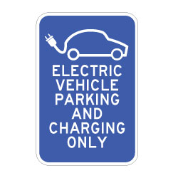 12x18 Electric Vehicle Parking And Charging Only Sign -