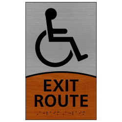 ADA Signature Series Exit Route Sign With Tactile Text and Grade 2 Braille - 6x10