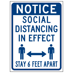 Window Decal - Notice Social Distancing In Effect - 6x8 (Pack of 3) - Digitally printed on rugged vinyl using outdoor-rated inks. Buy Public Health Safety Window Decals from StopSignsandMore.com