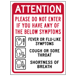 Window Label - Attention Do Not Enter If You Are Sick - 6x8 (Pack of 3) - Digitally printed on rugged vinyl using outdoor-rated inks. Buy Public Health Safety Window Decals from StopSignsandMore.com