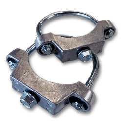 Sign Mounting Hardware for Sale: One Pair of U-Clamp Hardware for Mounting Signs to 2-7/8 inch Round Posts