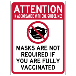 Window Decal - Masks Are Not Required If You Are Vaccinated (Pack of 3) - Digitally printed on rugged vinyl using outdoor-rated inks. Buy Public Health Safety Window Decals from StopSignsandMore.com