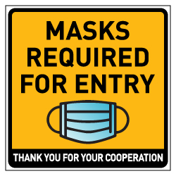 Window Decal - Mask Required For Entry - 8x8 (Pack of 3) - Buy Public Health Safety Signs And Coronavirus COVID-19 Window Stickers and Decals from STOPSignsandMore.com