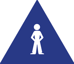 ADA Compliant and Title 24 Compliant Boys Restroom Door Signs for Schools - 12x12